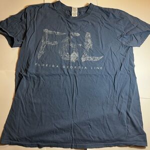 Florida Georgia Line Band Blue/Green Large T-Shirt